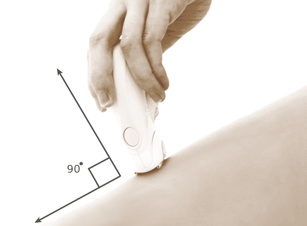 epilator angle on skin